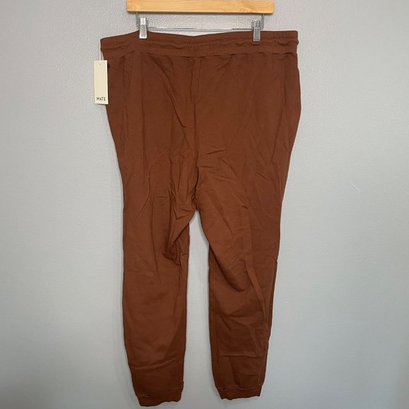 MATE THE LABEL organic terry classic jogger in cocoa 2X - Picture 6 of 7